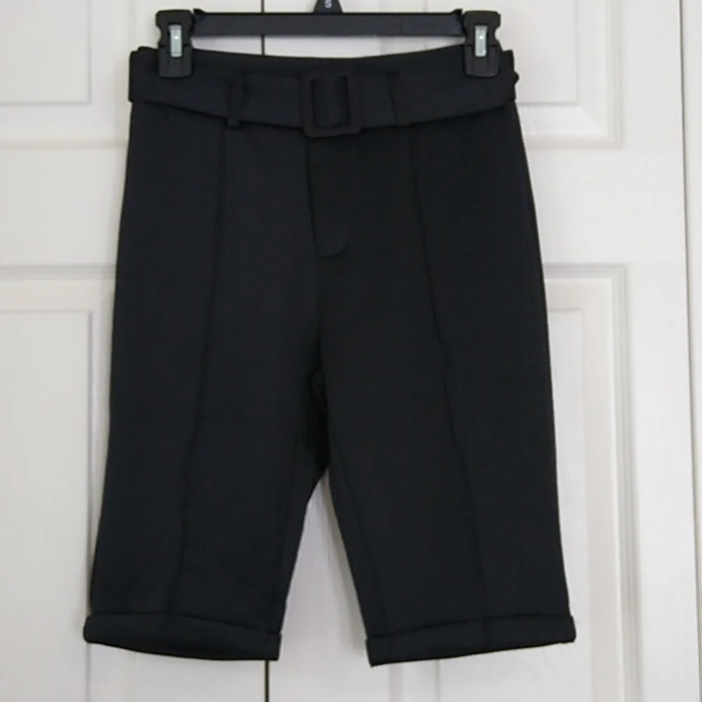 NEW Fashion Nova Walk In The Park Biker Trouser - Black - Picture 4 of 16